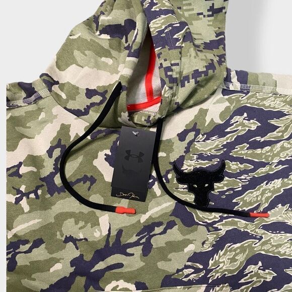 Under Armour Project Rock Womens Veterans Day Fleece Loose Fit Hoodie size M New - Picture 7 of 12